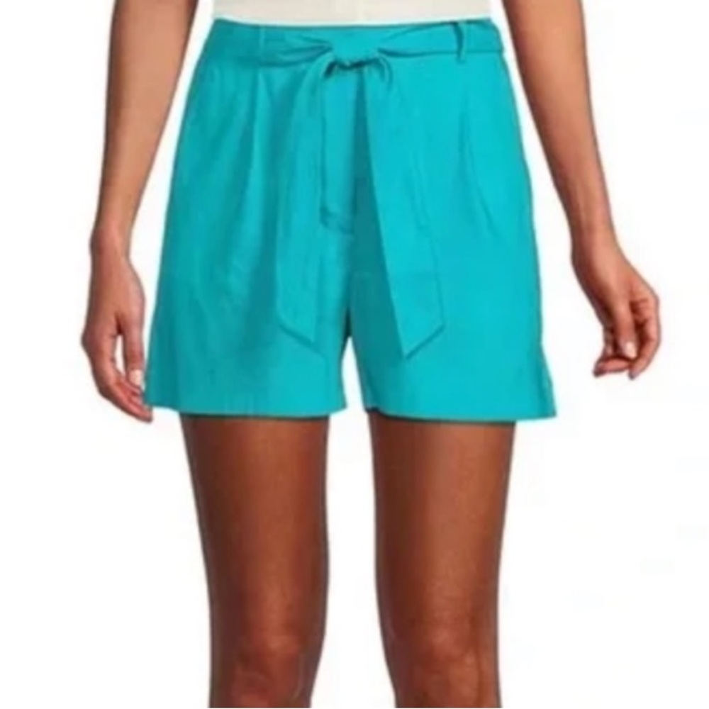 Antonio Melani High Rise Linen Blue Shorts